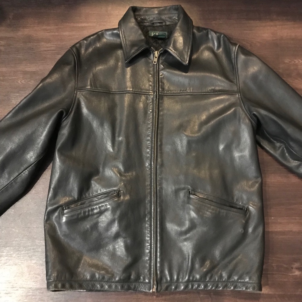 J Crew Men’s Leather Car Coat Jacket